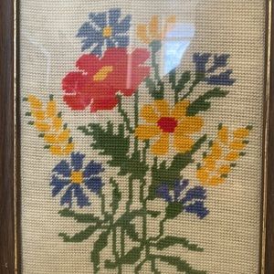 Vintage cross stitch needlepoint embroidery